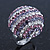 Rhodium Plated Swarovski Crystal 'Violetta' Dome Cocktail Ring - 25mm Diameter - Adjustable - view 9