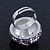 Rhodium Plated Swarovski Crystal 'Violetta' Dome Cocktail Ring - 25mm Diameter - Adjustable - view 5