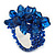 Midnight Blue Glass Chip Cluster Flex Ring