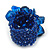 Midnight Blue Glass Chip Cluster Flex Ring - view 4