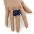 Midnight Blue Glass Chip Cluster Flex Ring - view 2
