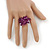 Amethyst/ Pink Glass Chip Cluster Flex Ring - view 4