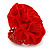Red Silk & Glass Bead Floral Flex Ring - 40mm Diameter - view 4