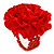 Red Silk & Glass Bead Floral Flex Ring - 40mm Diameter