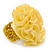 Bright Yellow Silk & Glass Bead Floral Flex Ring - 40mm Diameter - view 5