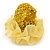Bright Yellow Silk & Glass Bead Floral Flex Ring - 40mm Diameter - view 4