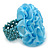 Light Blue Silk & Glass Bead Floral Flex Ring - 40mm Diameter - view 4
