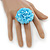 Light Blue Silk & Glass Bead Floral Flex Ring - 40mm Diameter - view 2