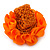 Orange Silk & Glass Bead Floral Flex Ring - 40mm Diameter - view 5