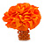 Orange Silk & Glass Bead Floral Flex Ring - 40mm Diameter - view 6