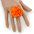 Orange Silk & Glass Bead Floral Flex Ring - 40mm Diameter - view 2