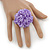 Lavender Silk & Glass Bead Floral Flex Ring - 40mm Diameter - view 2