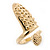 Gold Plated Textured Snake Nail Ring - view 8