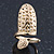 Gold Plated Textured Snake Nail Ring