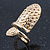 Gold Plated Textured Snake Nail Ring - view 2