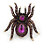 Oversized Amethyst Austrian Crystal Spider Stretch Cocktail Ring In Antique Gold Plating - 6cm Length - view 7