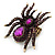 Oversized Amethyst Austrian Crystal Spider Stretch Cocktail Ring In Antique Gold Plating - 6cm Length - view 8