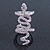 Wide Pink Austrian Crystal 'Coiled Snake' Double Band Ring In Rhodium Plating - 50mm Width - Size 8 - view 9