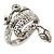 Vintage Inspired Sleek Textured 'Coiled Snake' Ring In Antique Silver Tone - Size 7 - view 4