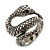 Vintage Inspired Textured 'Coiled Snake' Ring In Burn Silver Tone - Size 7 - view 3