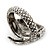 Vintage Inspired Textured 'Coiled Snake' Ring In Burn Silver Tone - Size 7 - view 4
