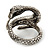 Vintage Inspired Textured 'Coiled Snake' Ring In Burn Silver Tone - Size 7 - view 5