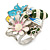 Multicoloured Enamel Flower and Bee Ring In Rhodium Plating - view 5
