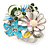 Multicoloured Enamel Flower and Bee Ring In Rhodium Plating - view 8