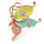 Multicoloured Enamel Crystal Butterfly Ring In Gold Tone Metal - Adjustable - Size 7/8 - view 6