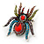Oversized Multicoloured Crystal Spider Stretch Cocktail Ring (Silver Tone) - Adjustable - Size 7/9 - view 3
