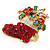Red Crystal Christmas Stocking Holiday Ring In Gold Plating - 30mm Across - Size 7/8 - view 7