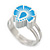 Children's/ Teen's / Kid's Light Blue/ White Fimo Flower Ring In Silver Tone - Adjustable - view 4