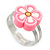 Children's/ Teen's / Kid's Pink Fimo Flower Ring In Silver Tone - Adjustable - view 4