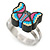 Children's/ Teen's / Kid's Black Fimo Butterfly Ring In Silver Tone - Adjustable - view 4