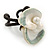Calla Lily Sea Shell Wire Band Ring (White/Green) - Size 7/8 - Adjustable - view 5