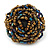 Peacock, Golden Glass Bead Flower Stretch Ring - 35mm Diameter - view 3