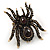 Oversized Black Crystal Spider Stretch Cocktail Ring (Antique Gold Tone) - Adjustable - Size 7/9 - view 5