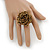 Bronze Coloured Glass Bead Flower Stretch Ring - 40mm Diameter - view 2