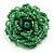 Apple Green Glass Bead Flower Stretch Ring - 40mm Diameter - view 6