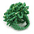 Apple Green Glass Bead Flower Stretch Ring - 40mm Diameter - view 5