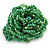 Apple Green Glass Bead Flower Stretch Ring - 40mm Diameter - view 4