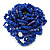 Blue Glass Bead Flower Stretch Ring - 40mm Diameter