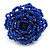 Blue Glass Bead Flower Stretch Ring - 40mm Diameter - view 6