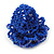 Blue Glass Bead Flower Stretch Ring - 40mm Diameter - view 3