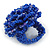Blue Glass Bead Flower Stretch Ring - 40mm Diameter - view 4