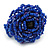 Blue Glass Bead Flower Stretch Ring - 40mm Diameter - view 7
