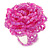 Pink Glass Bead Flower Stretch Ring - view 1
