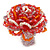 White/ Orange/ Red/ Lavender Glass Bead Flower Stretch Ring - view 6