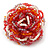 White/ Orange/ Red/ Lavender Glass Bead Flower Stretch Ring - view 3