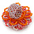 White/ Orange/ Red/ Lavender Glass Bead Flower Stretch Ring - view 4